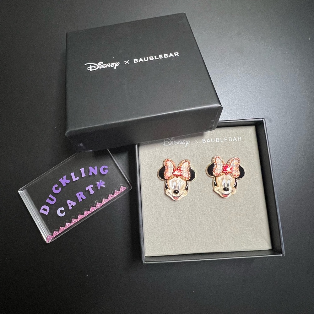 NEW BaubleBar x Disney Minnie Mouse Maple Leaf Earrings